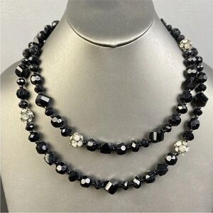 White House Black Market Beaded Necklace Glass 37" to 40" Long